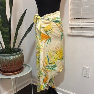 Tropical Leaf Print Skirt